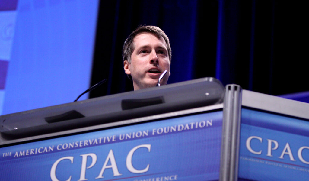 Rich Lowry, editor of the National Review, speaking at CPAC 2011 in Washington, D.C., in acceptance of the 