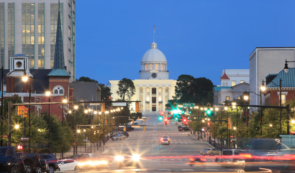 Downtown Montgomery, state capital of Alabama
