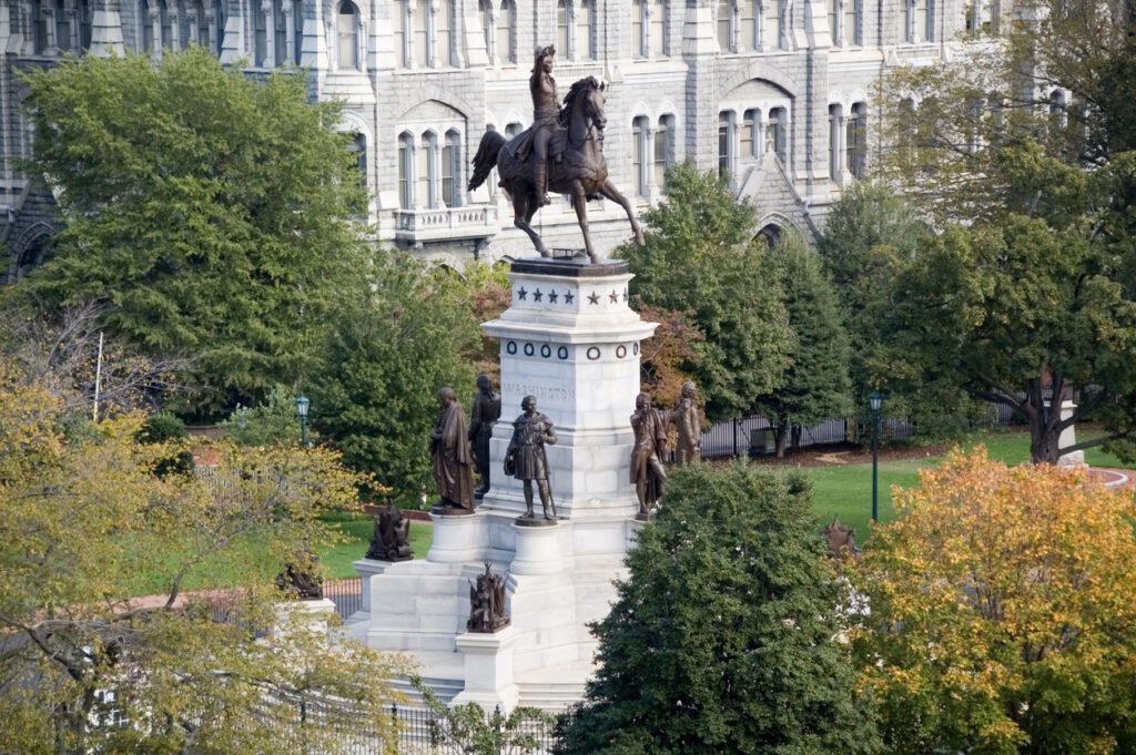 George Washington statue on the capitol grounds in Richmond, Virginia